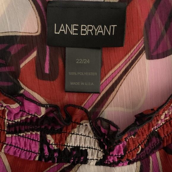 Lane Bryant Blouse Women's Size 22/24 Purple Semi-Sheer Lined Colorful Fairy - Picture 3 of 5